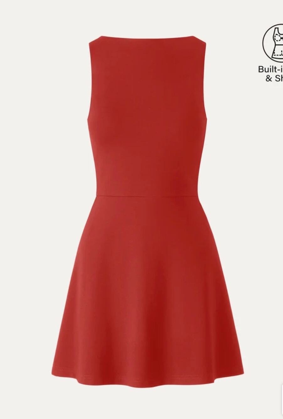 OGL Move Women's L Boatneck Built-In Shorts A-Line Knee Length Dress New NWT